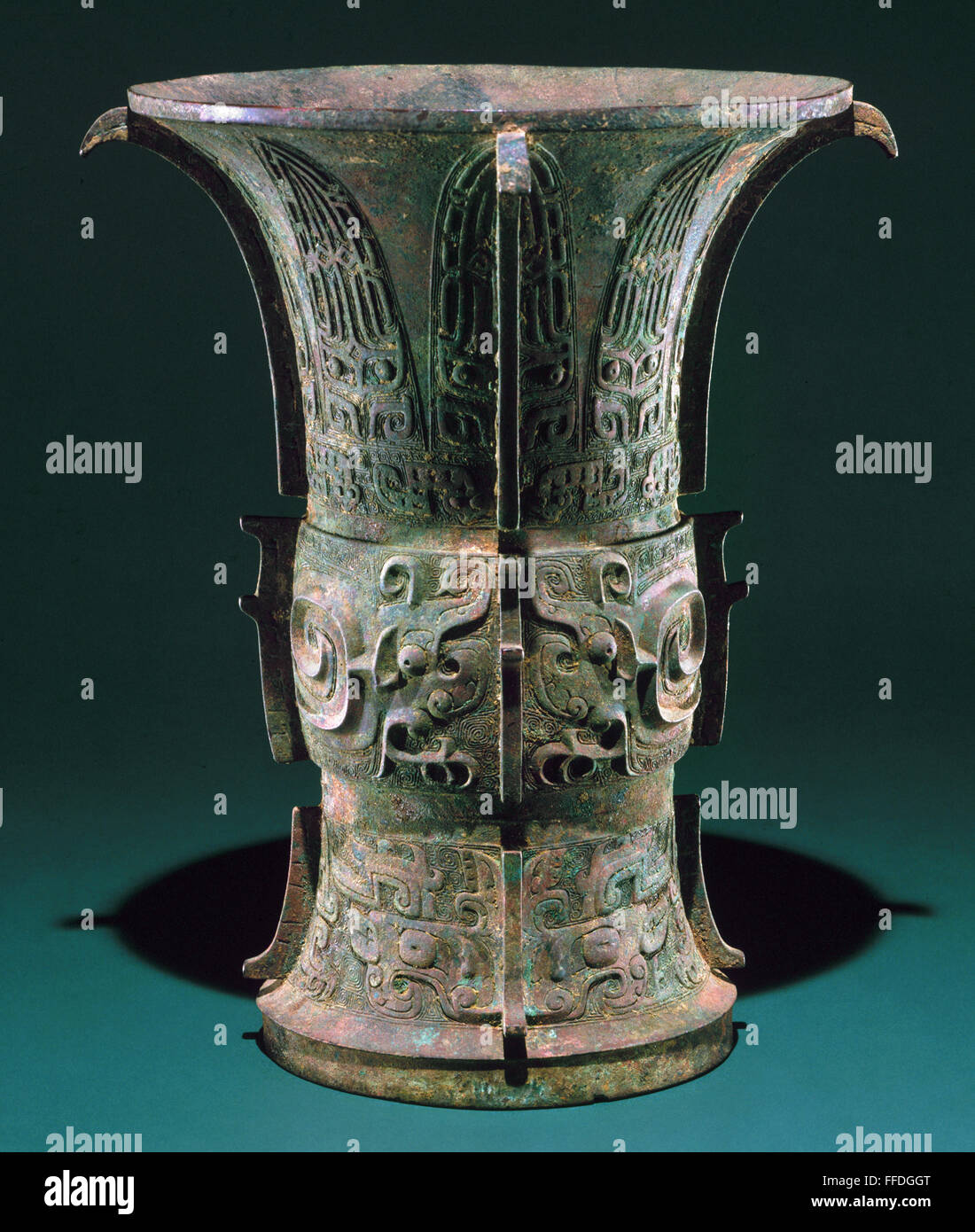 CHINA: BRONZE VESSEL. /nBronze 'zun' vessel, 11th-10th century B.C ...