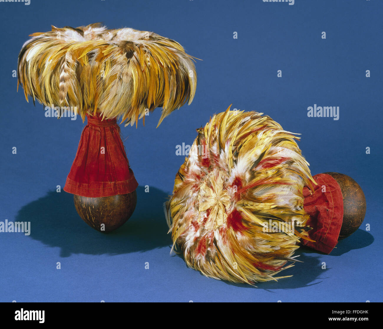 HAWAII DANCE RATTLES. /nCoconut dance rattles, 19th century Stock