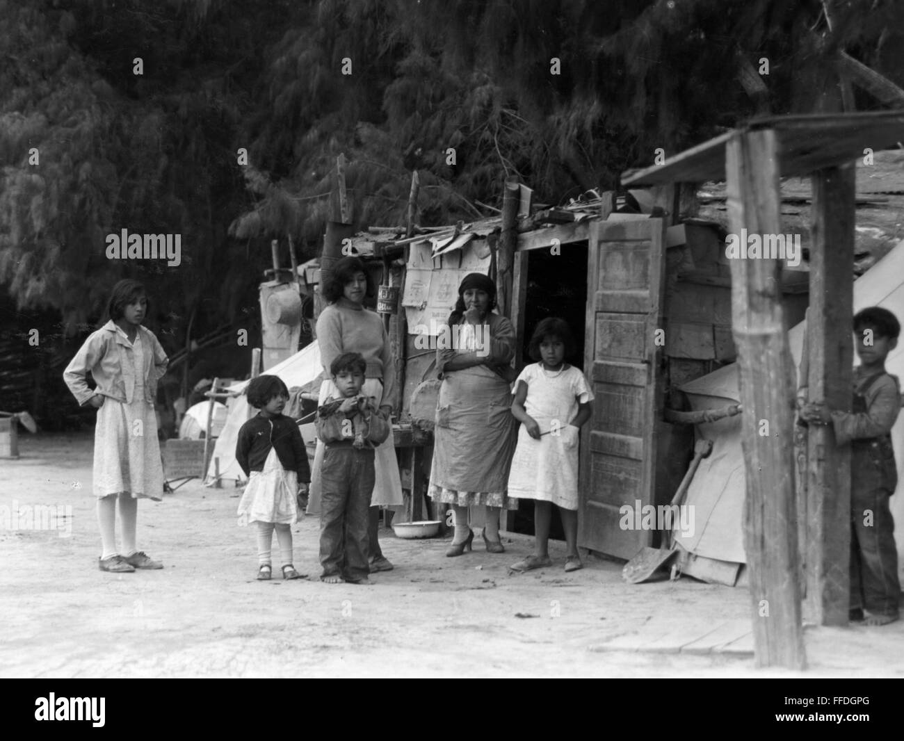 MIGRANT WORKERS, 1935. /nA family of migrant workers in California