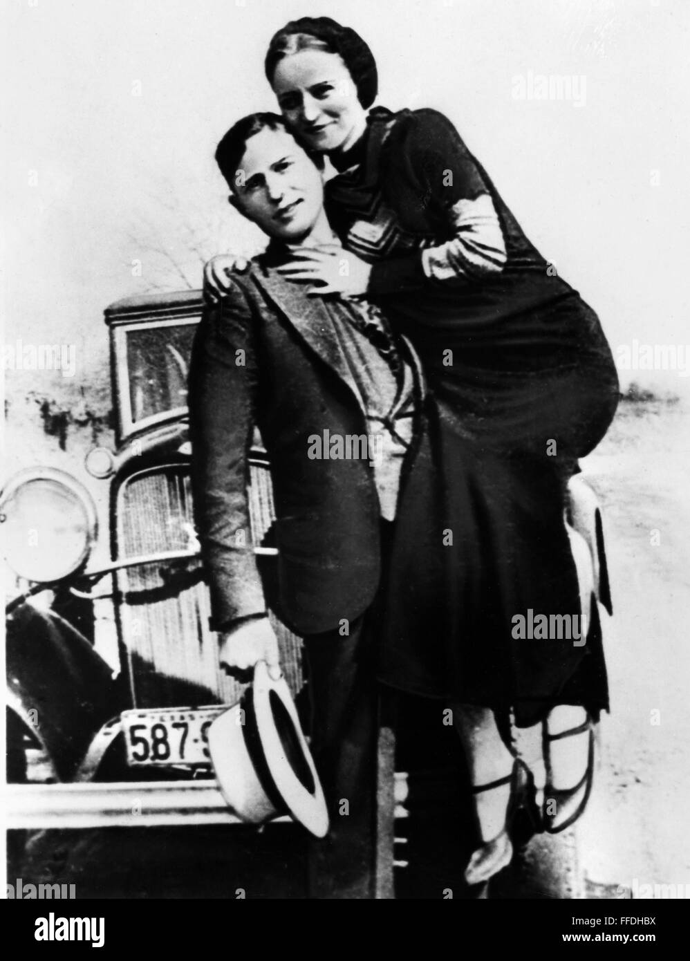 Bonnie And Clyde 1933 Namerican Criminals Bonnie Parker And Her Partner Clyde Barrow