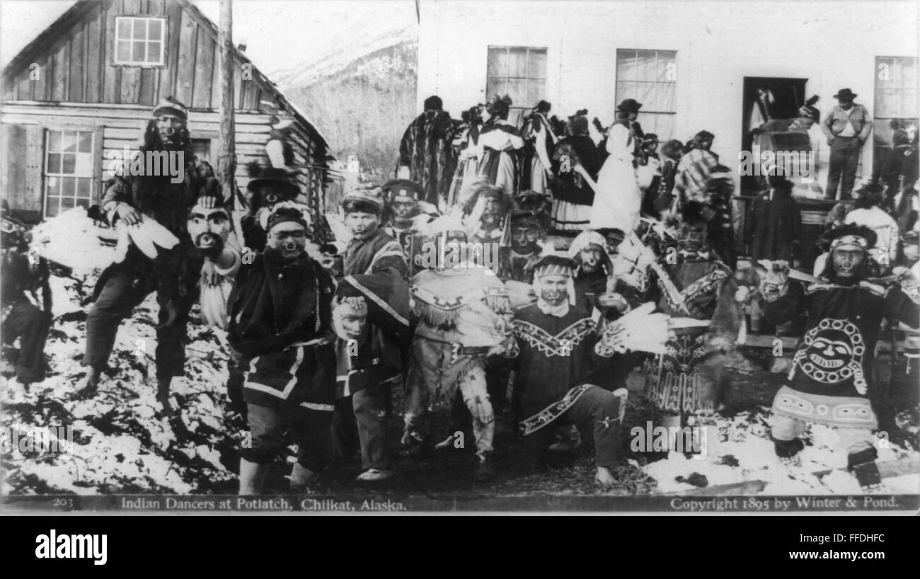 ALASKA POTLATCH DANCERS. /nPotlatch dancers of the Native American