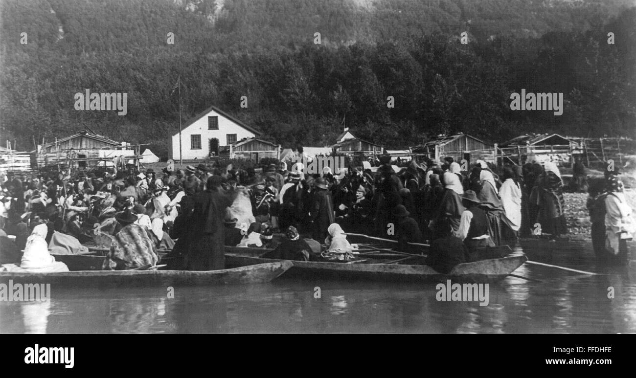 ALASKA POTLATCH DANCERS. /nNative American potlatch dancers of the Kok