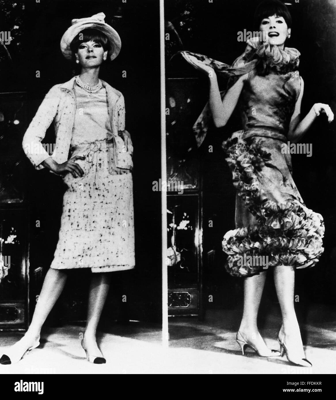 CHANEL DRESSES. /nWoman modelling dresses designed by Coco Chanel, 1960s  Stock Photo - Alamy