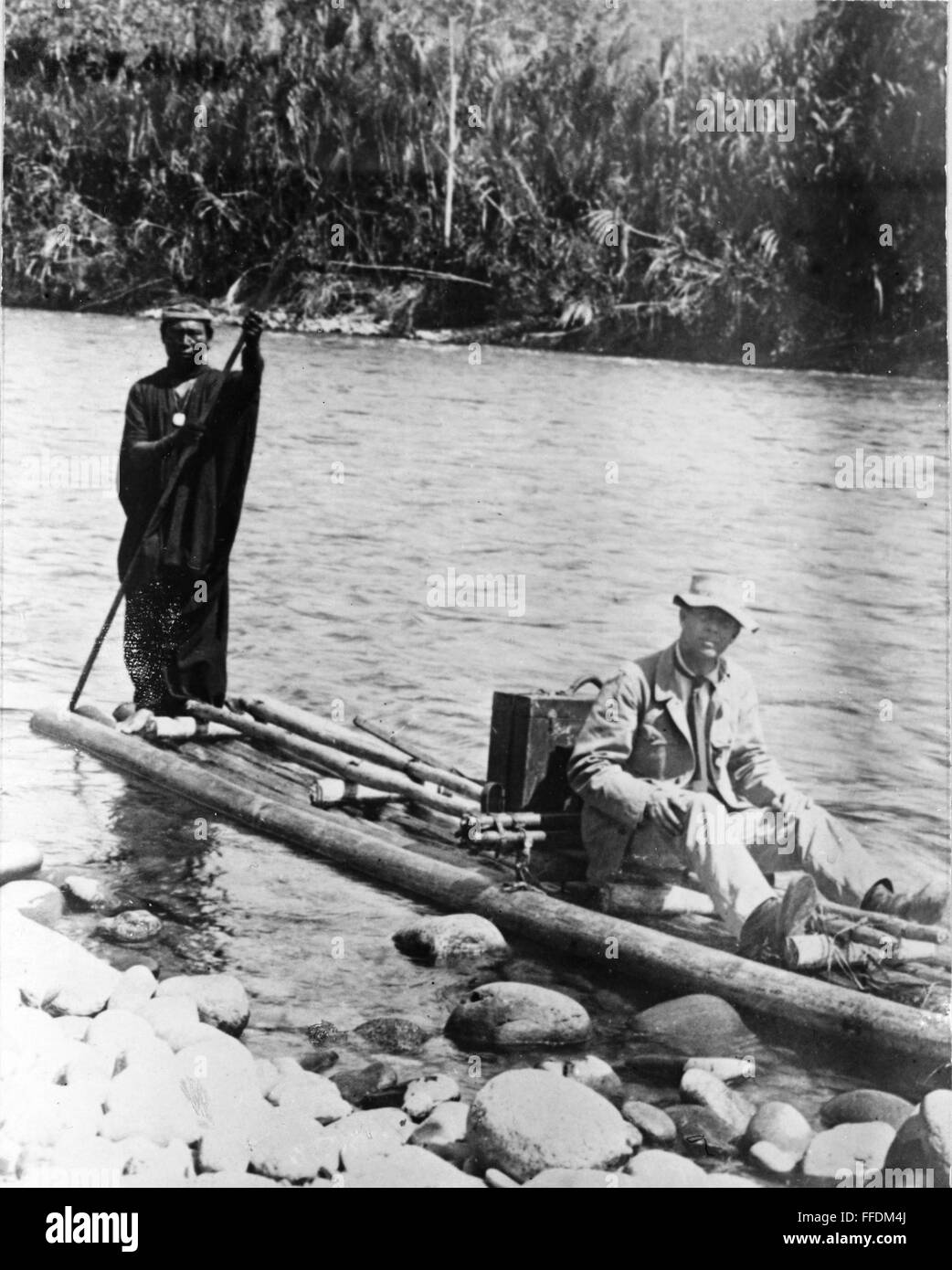 AMAZON EXPLORER & NATIVE. /nAn explorer, with an Amazon native guide