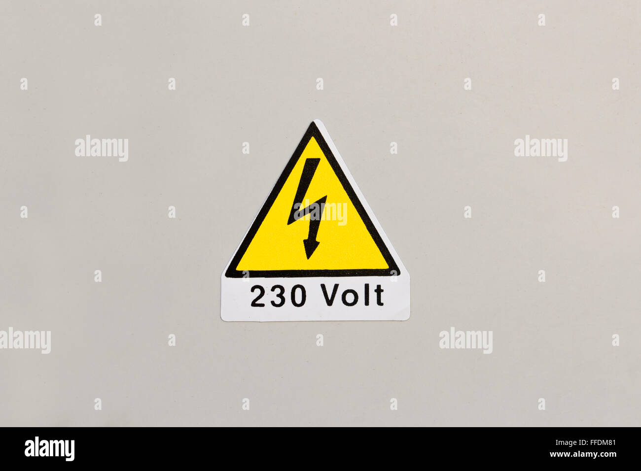 High voltage sign 230 Volt Stock Photo