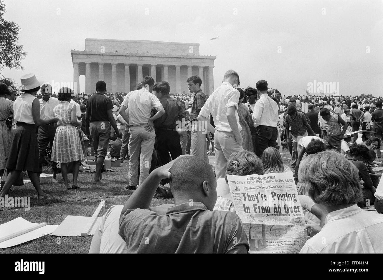 MARCH ON WASHINGTON, 1963. /nBlack and white Civil Rights demonstrators ...