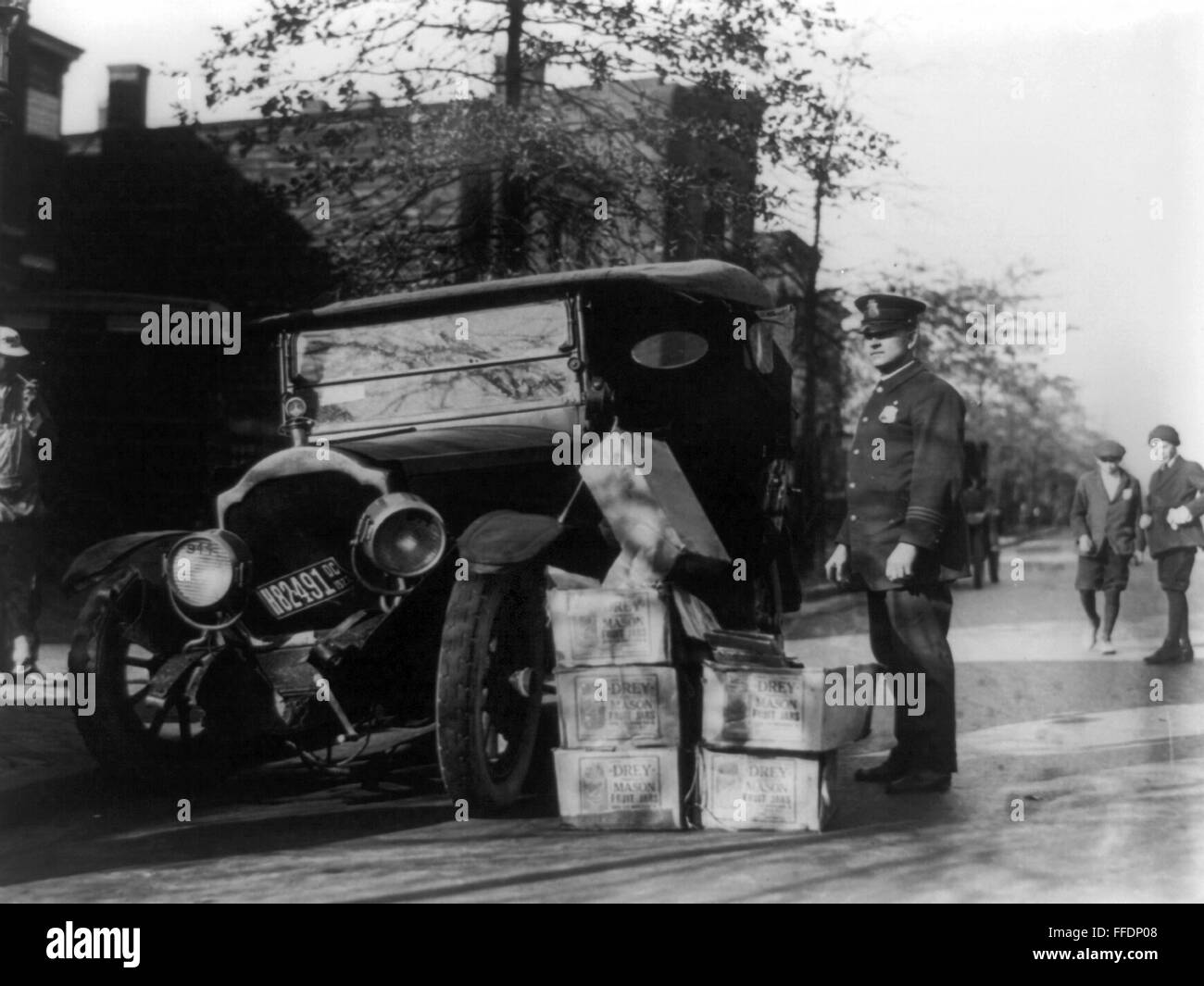 1922 Prohibition Photo: Boston Police Raid Bar – Beer, Kegs, Cops – 5x7 Reprint