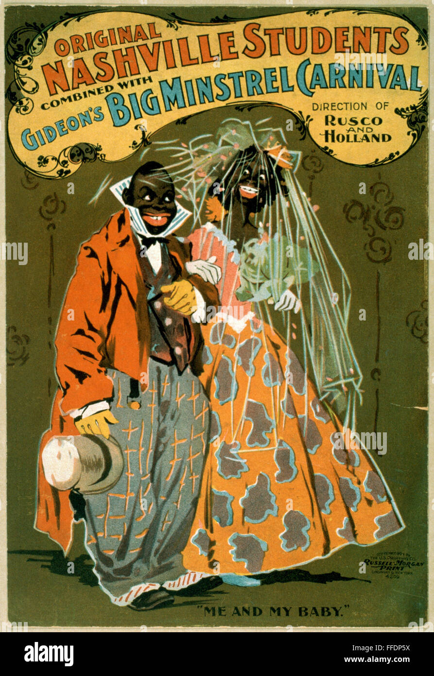 MINSTREL POSTER c1899 /nLithograph poster c1899 advertising a MINSTREL POSTER c1899 /nLithograph poster c1899 advertising a