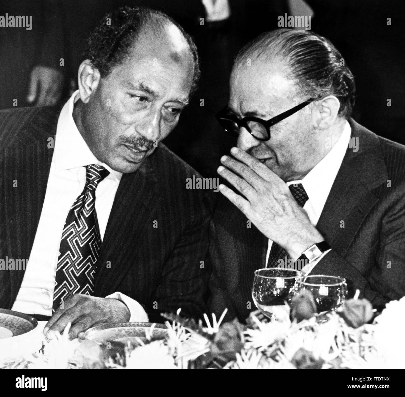 SADAT & BEGIN, 1977. /nEgyptian President Anwar Sadat and Israeli Prime