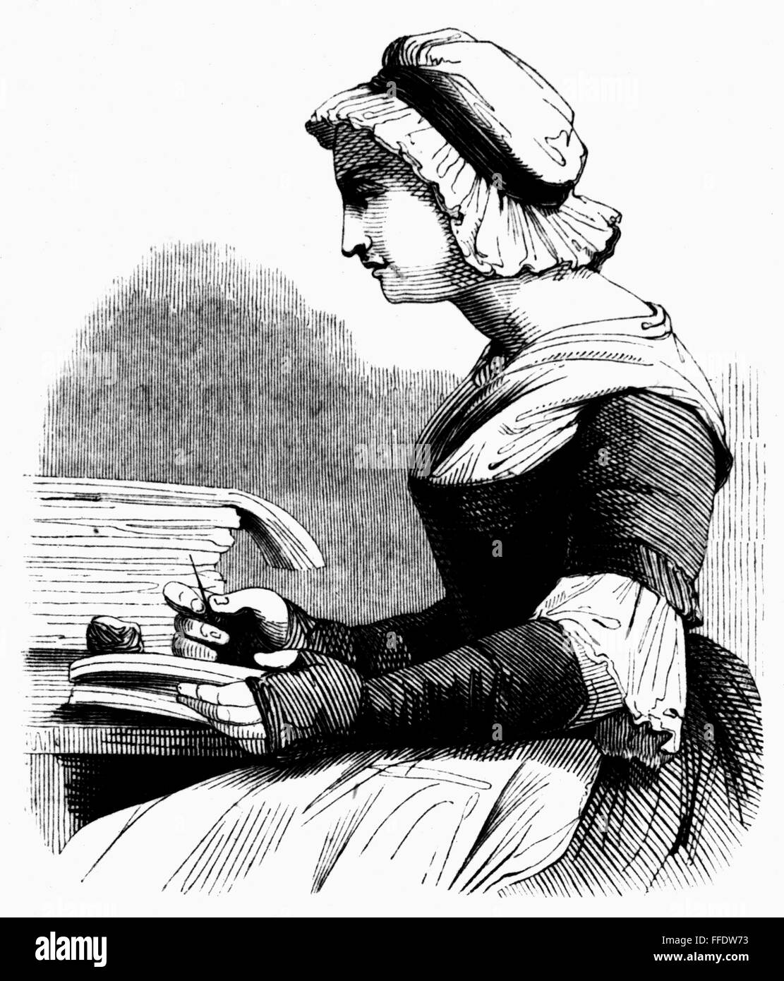 DEBORAH READ FRANKLIN /n(1708-1774). Wife of Benjamin Franklin, engaged