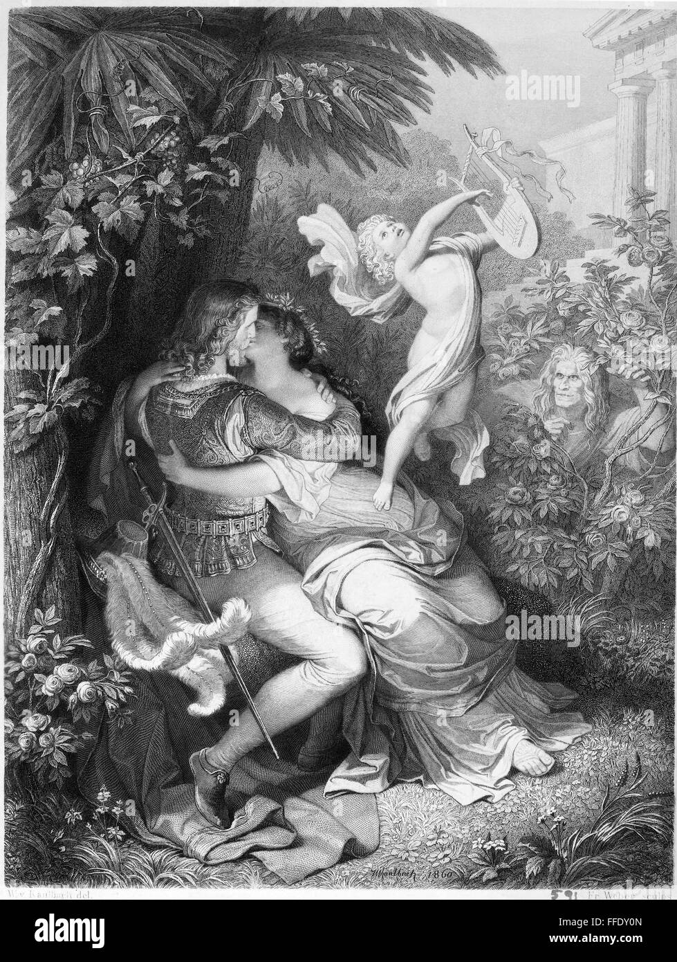 GOETHE: FAUST AND HELEN. /nFaust and Helen in an illustration from ...