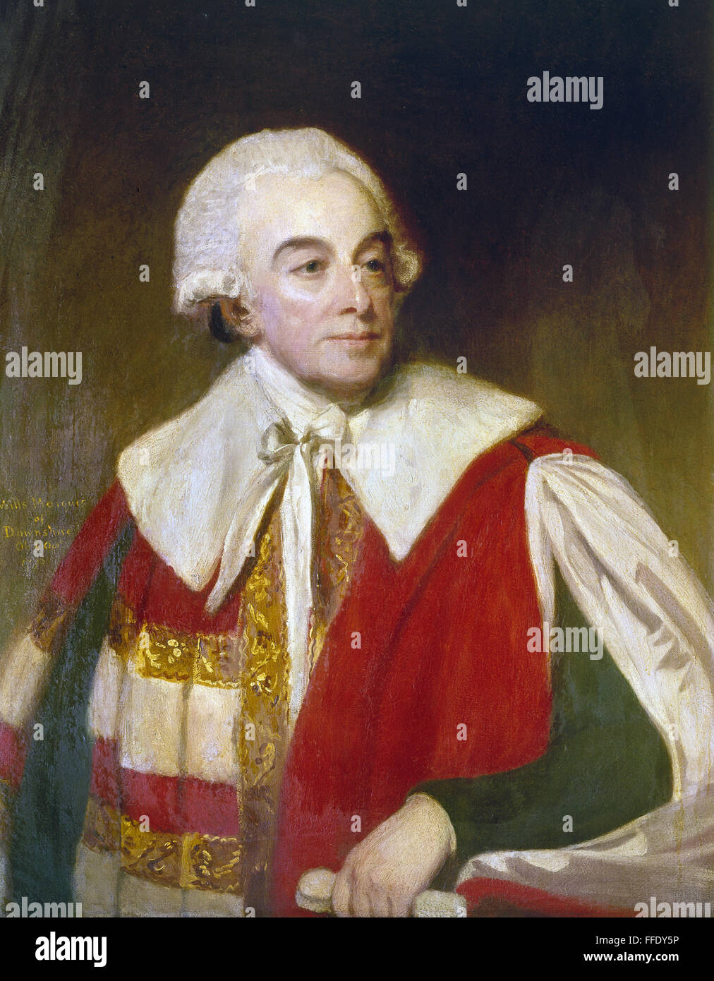 VISCOUNT OF HILLSBOROUGH /nWills Hill (1718-1793). British politician and colonial administrator. Oil on canvas by George Romney, 18th century. Stock Photo