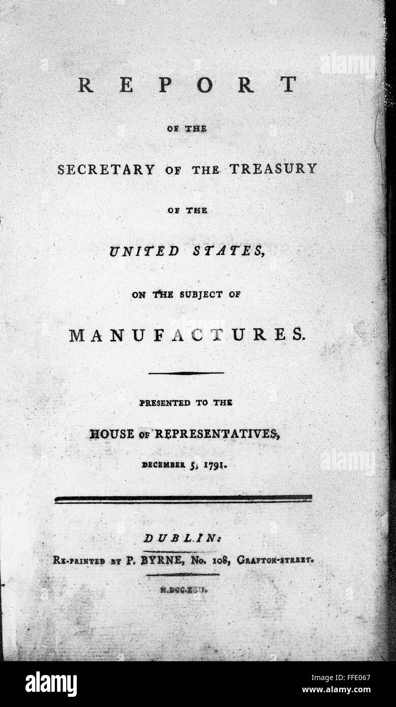 HAMILTON TITLE PAGE, 1791. /nTitle page of Alexander Hamilton's