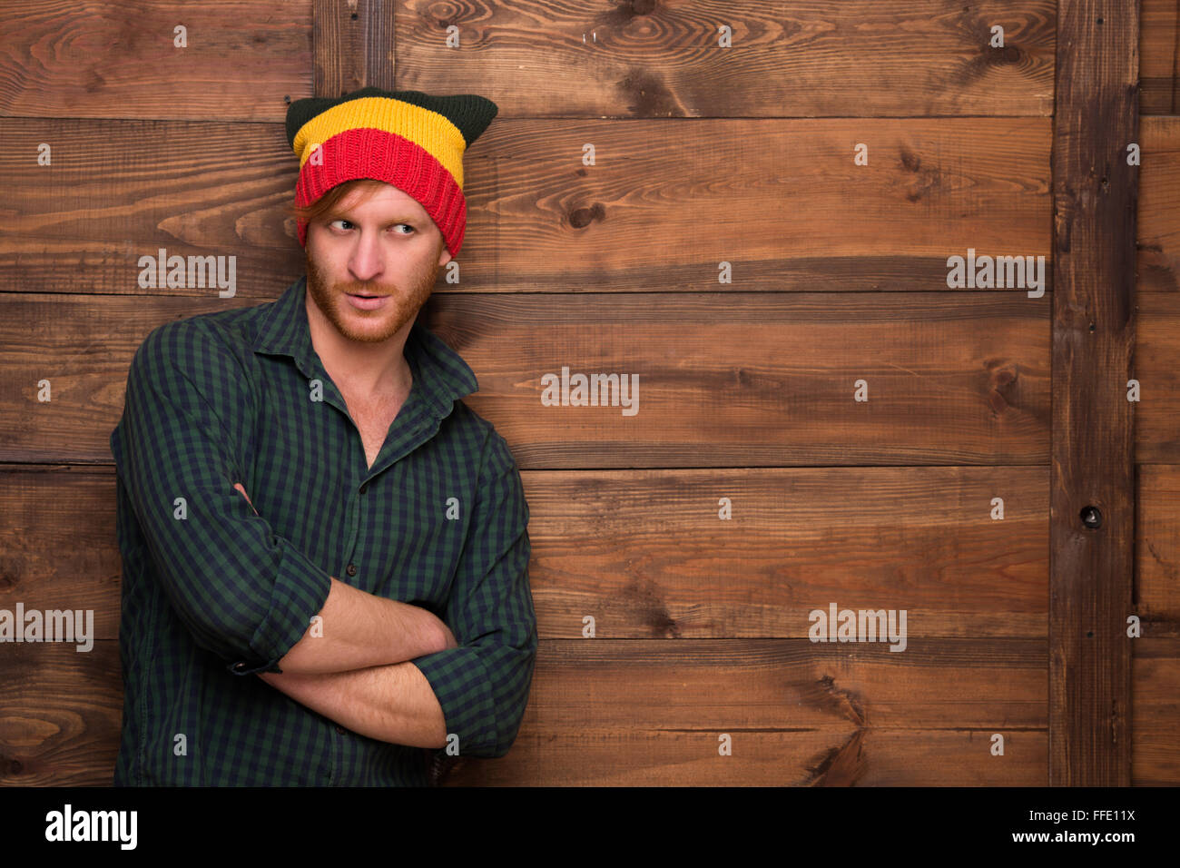 Young attractive man in hat hi-res stock photography and images - Alamy