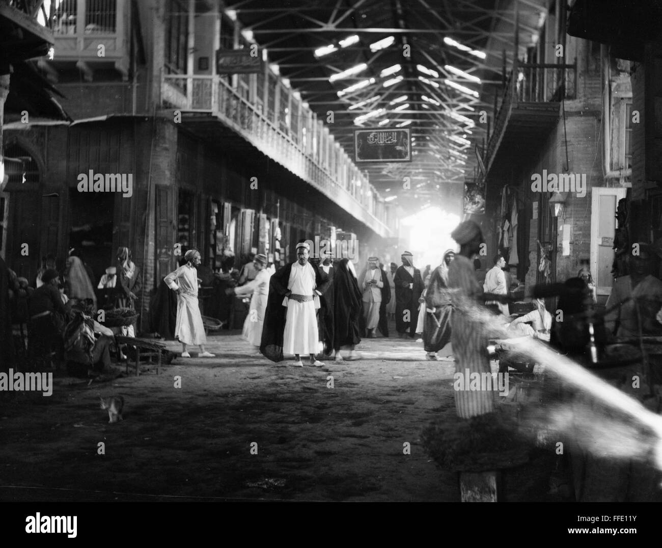 BAGHDAD: MARKET, 1932. /nInterior of the Shorjah market in Baghdad ...