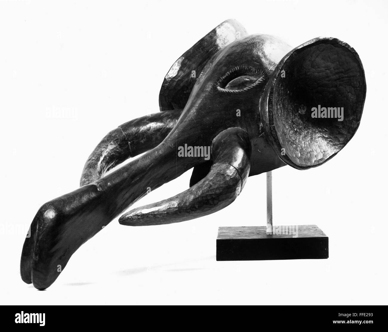 AFRICA ELEPHANT MASK. /nWood mask from Cameroon. 28 inches long Stock