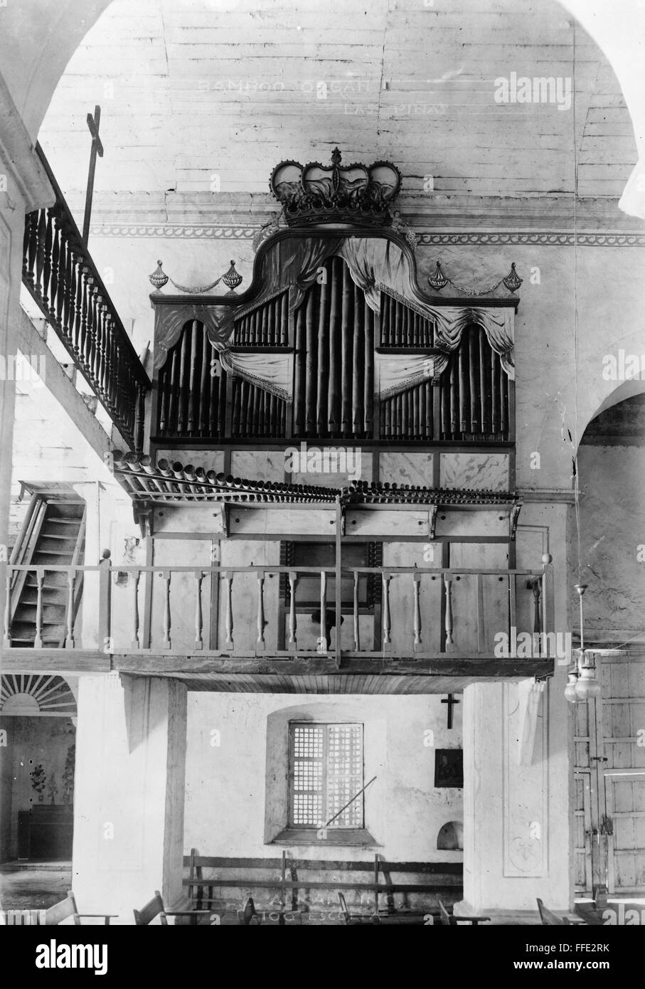 BAMBOO ORGAN, c1890. /nA bamboo organ inside a church on Luzon Island