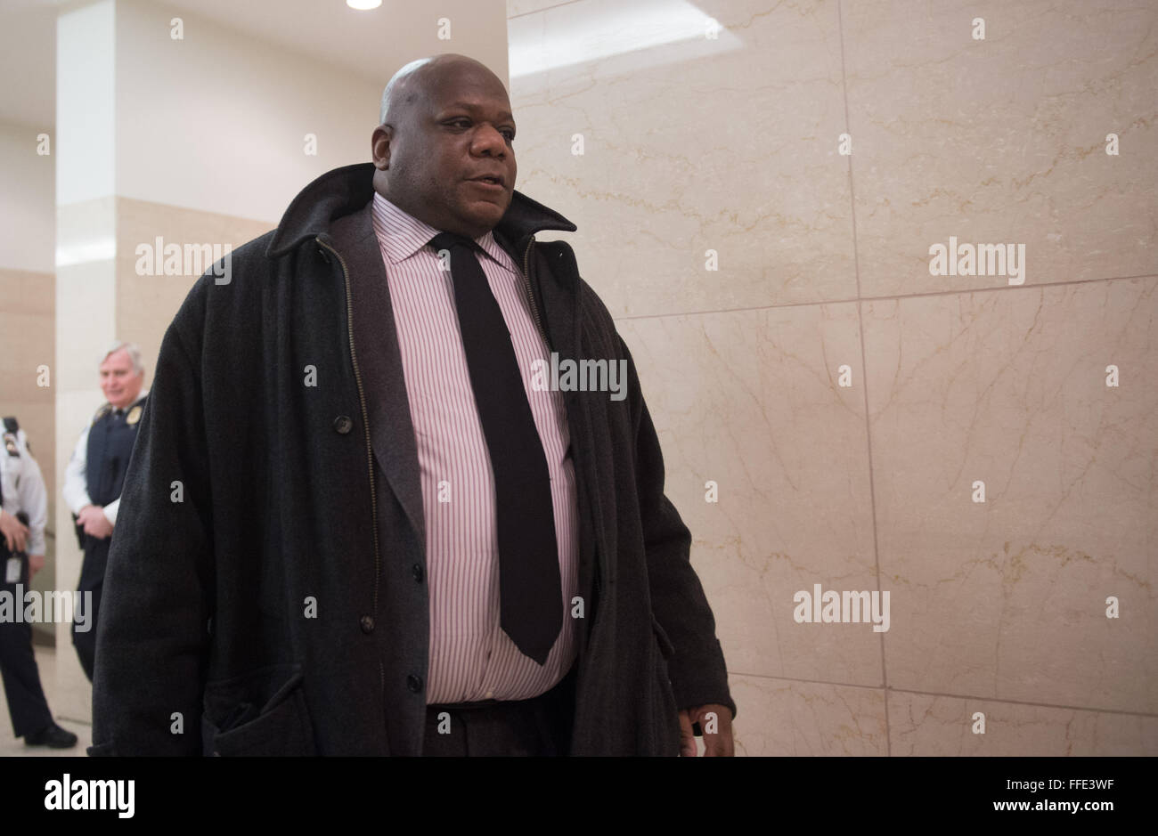 New York, NY, USA. 11th Feb, 2016. Prosecutor JOSEPH ALEXIS arrives to the courtroom as the jury deliberates charges against NYPD officer Peter Liang at Brooklyn Supreme Court, Thursday, Feb. 11, 2016. Credit:  Bryan Smith/ZUMA Wire/Alamy Live News Stock Photo