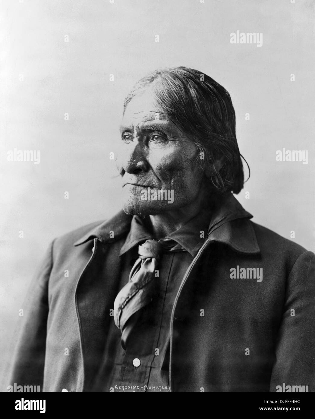GERONIMO (1829-1909). /nAmerican Apache leader. Photograph by Frank A ...