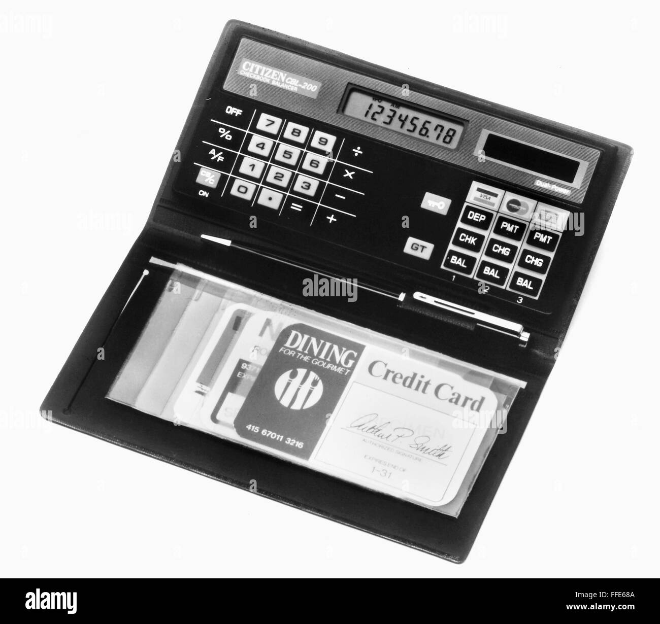 POCKET CALCULATOR, c1986. /nCitizen CBL200 Checkbook Balancer