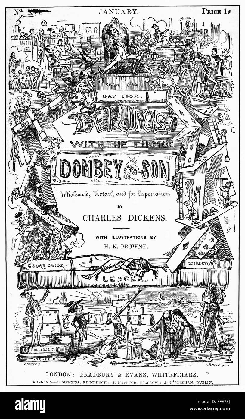 Dombey DICKENS: DOMBEY AND SON. /nCover of volume 16 in the serial publication ...