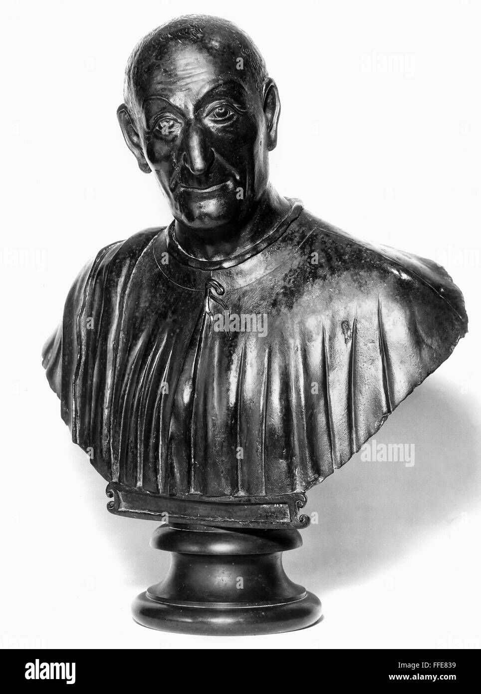 RENAISSANCE PATRICIAN. /nBronze bust of an aged patrician by a Paduan