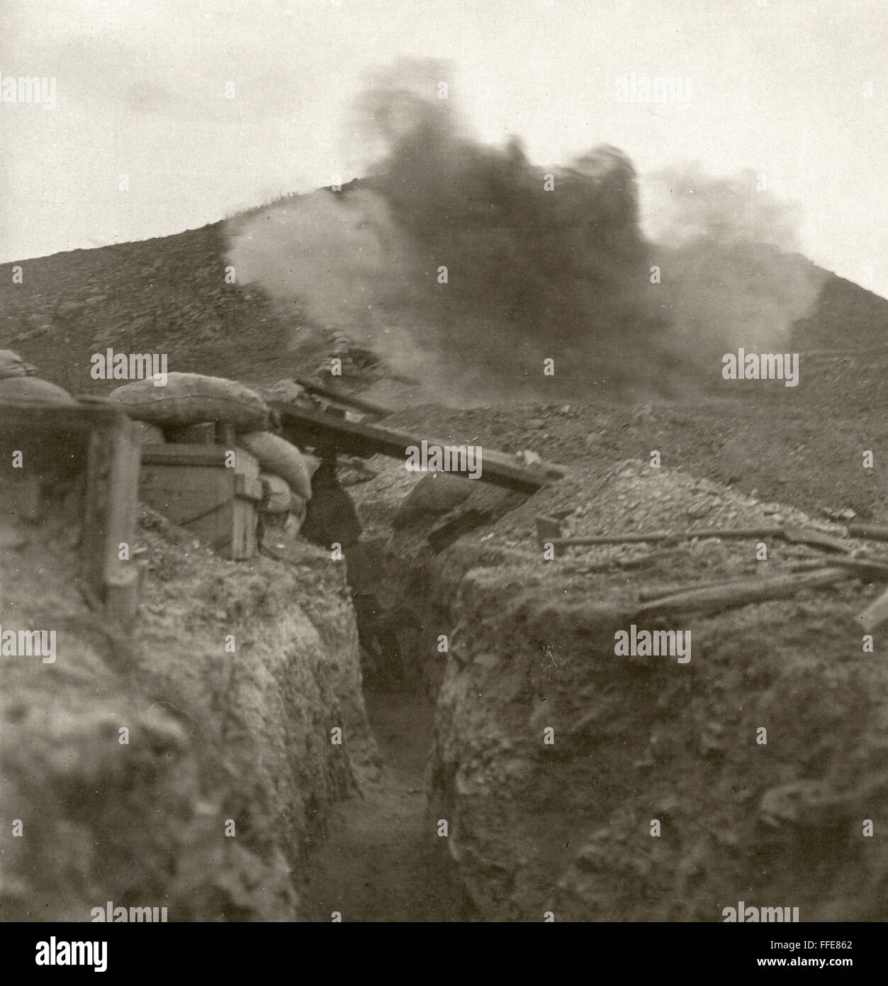 RUSSO-JAPANESE WAR, c1905. /nBursting Japanese shell, seen from a ...