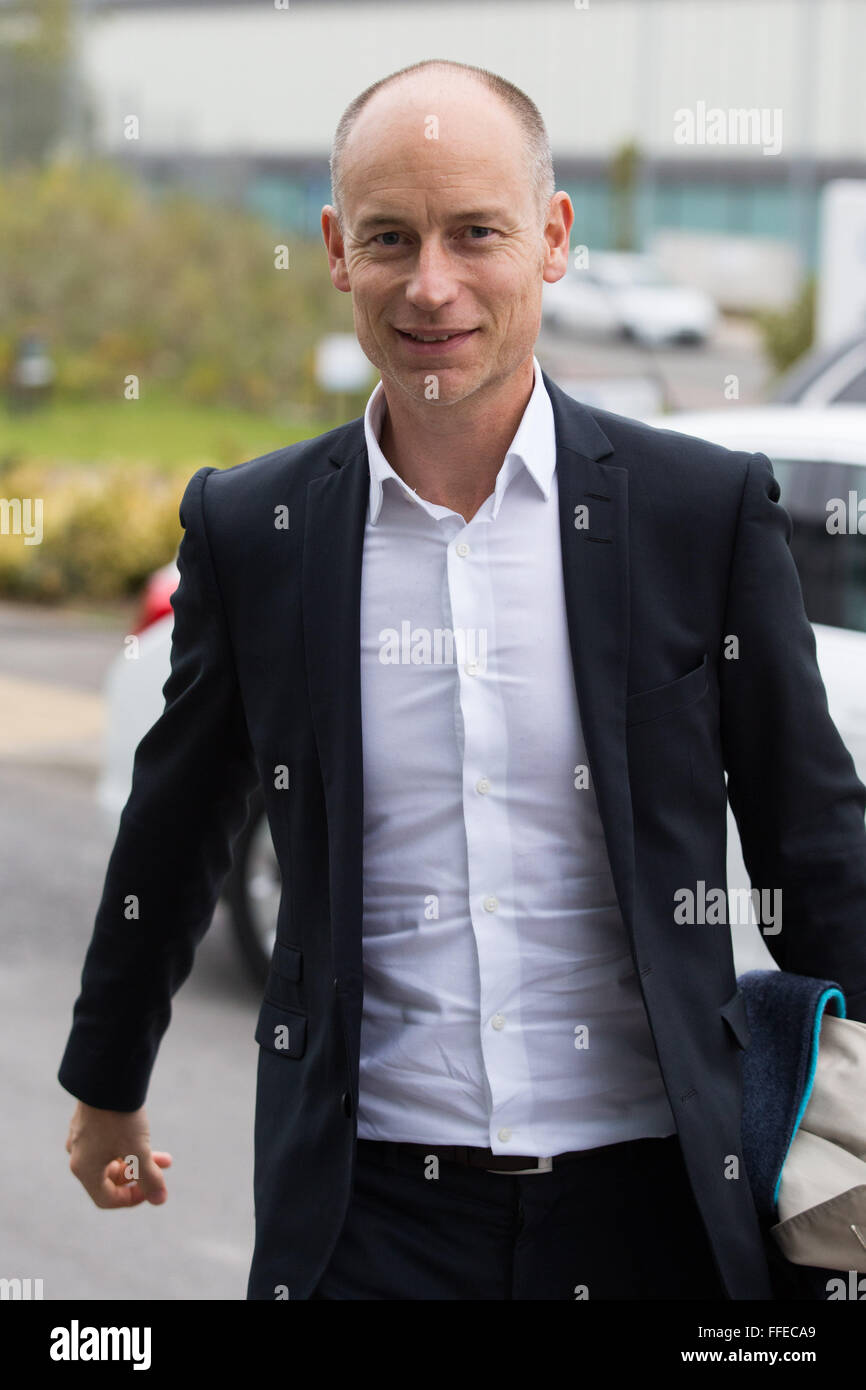 Labour MP Stephen Kinnock arrives at the Advanced Manufacturing Park in Rotherham South Yorkshire. Stock Photo