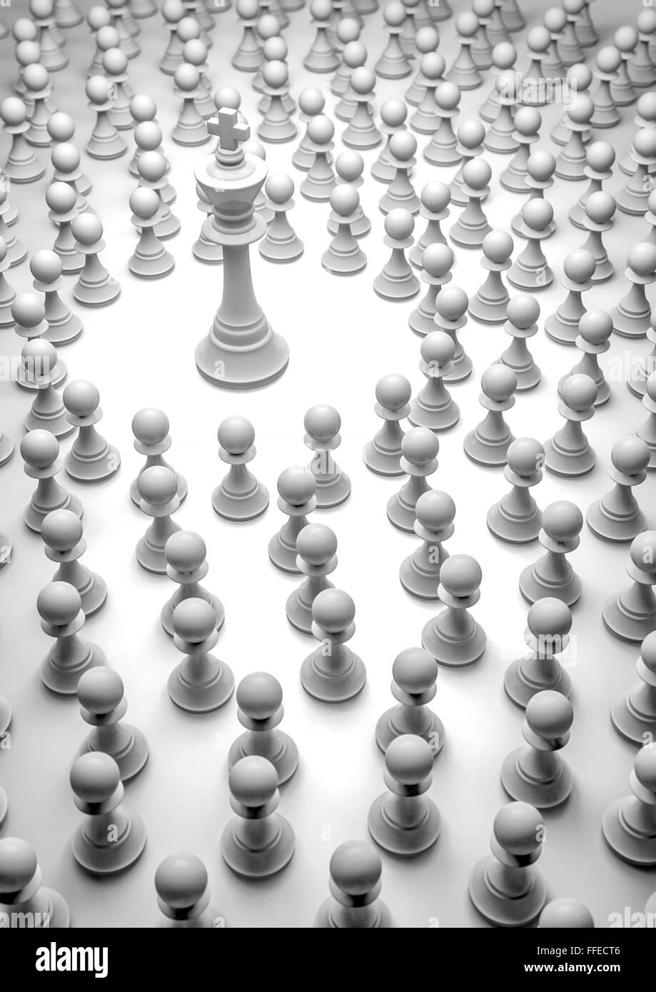 Chess king surrounded / 3D render of chess pieces Stock Photo Alamy