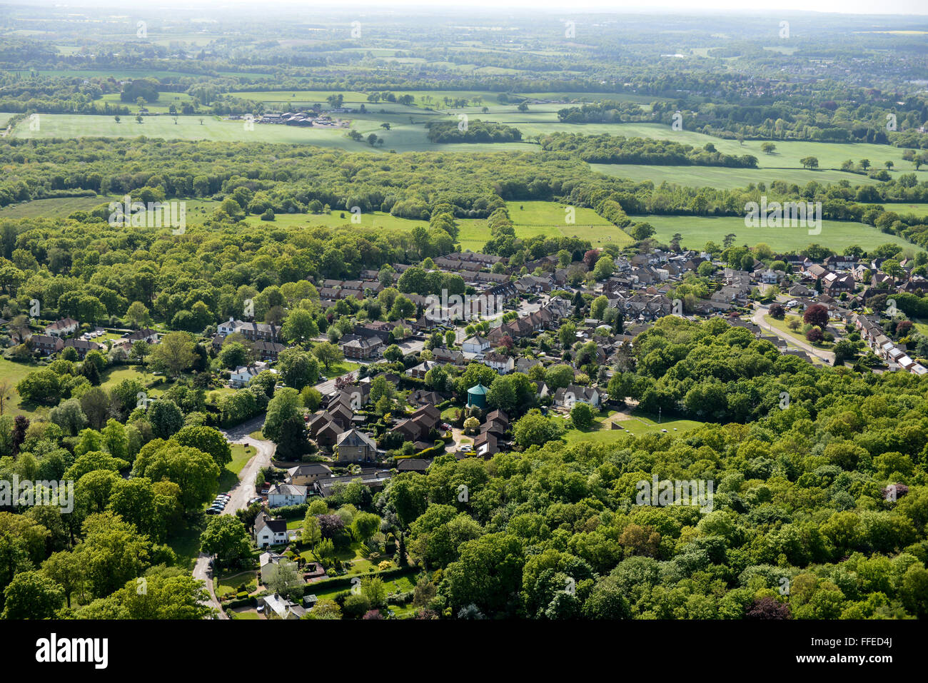 An aerial view of the village of Hertford Heath Stock Photo Alamy