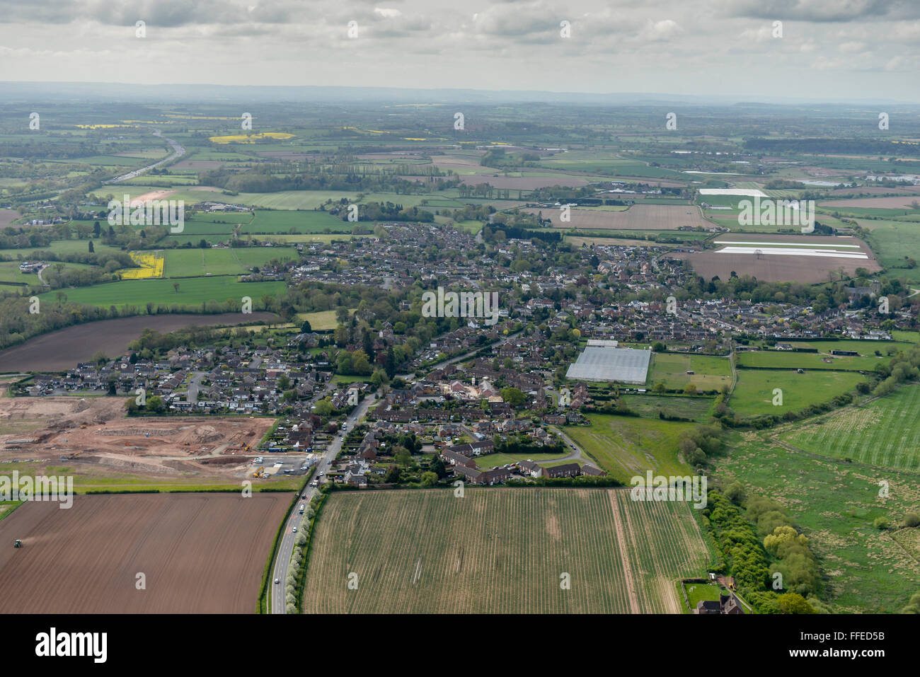 An aerial view of the Worcestershire village of Kempsey Stock Photo Alamy