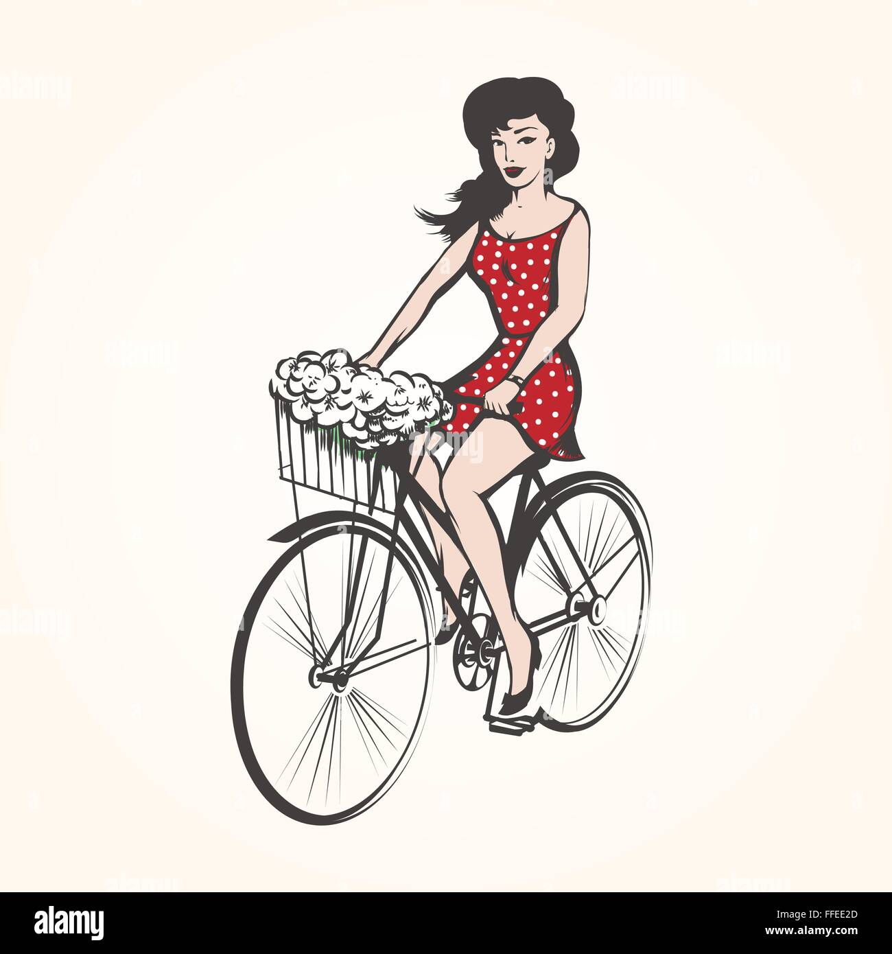 Girl On Bike Drawing High Resolution Stock Photography and Images Alamy