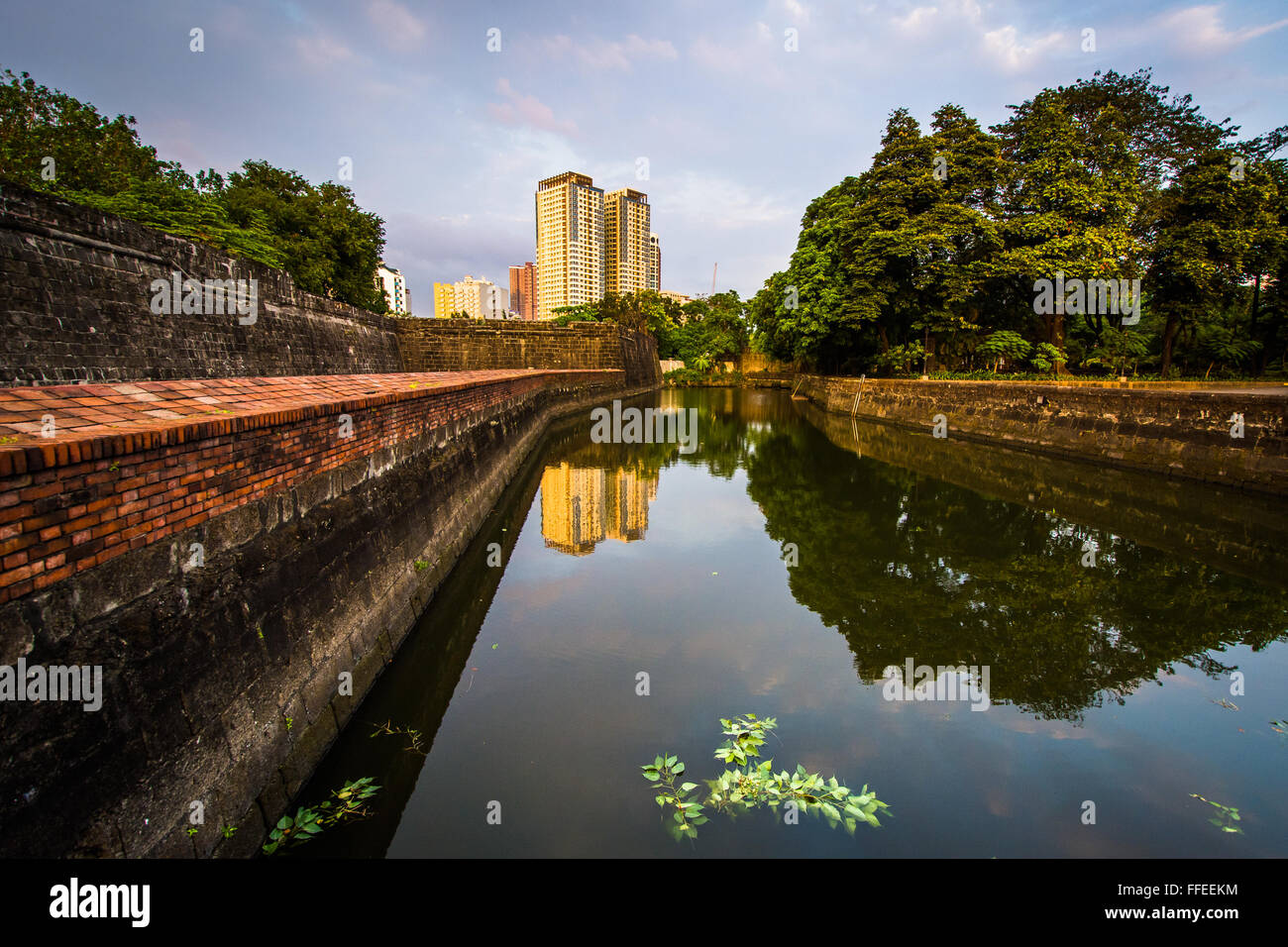 The moat at Fort Santiago,  Intramuros, Manila, The Philippines. Stock Photo