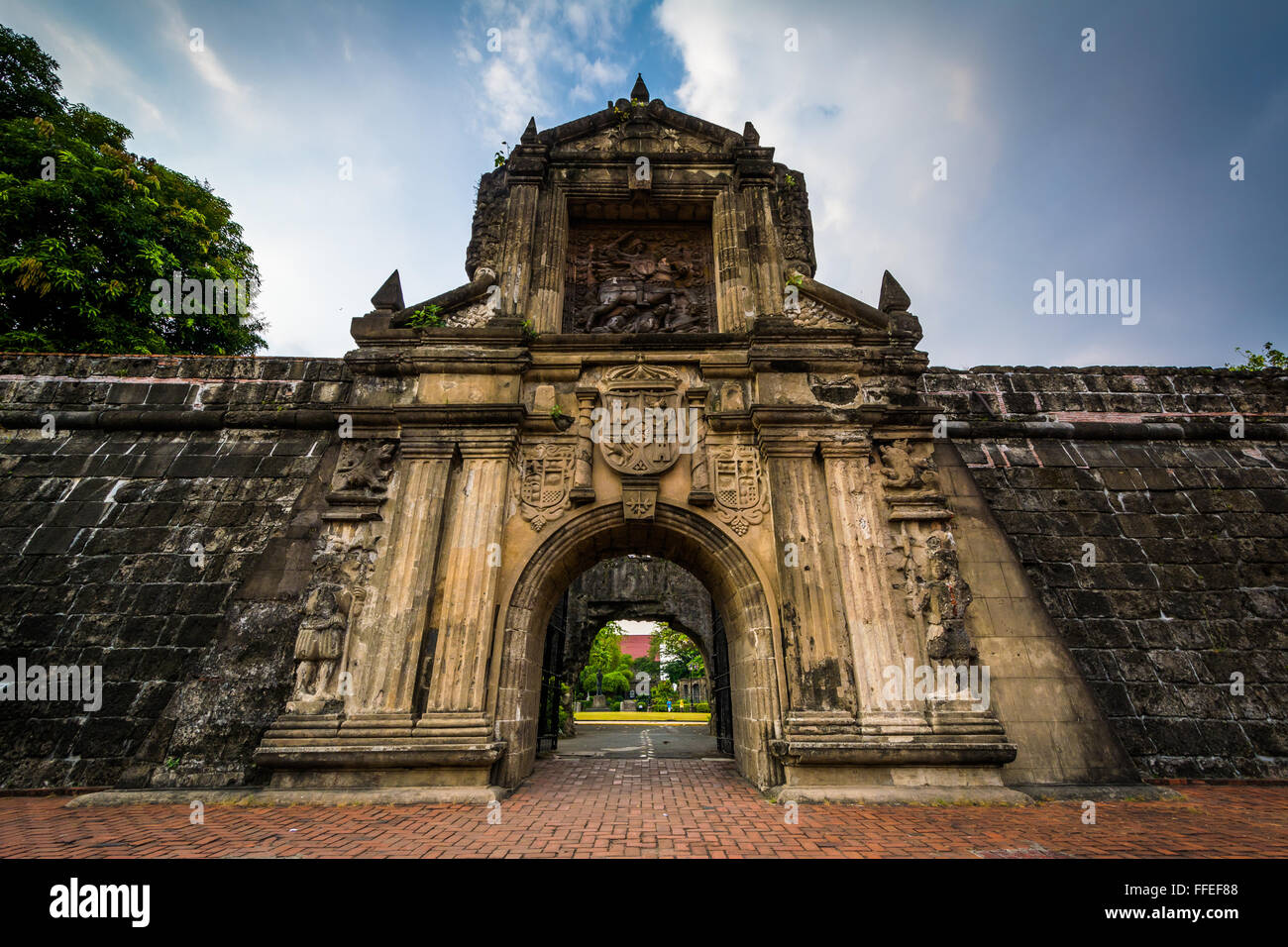 Entrance to Fort Santiago, in Intramuros, Manila, The Philippines. Stock Photo
