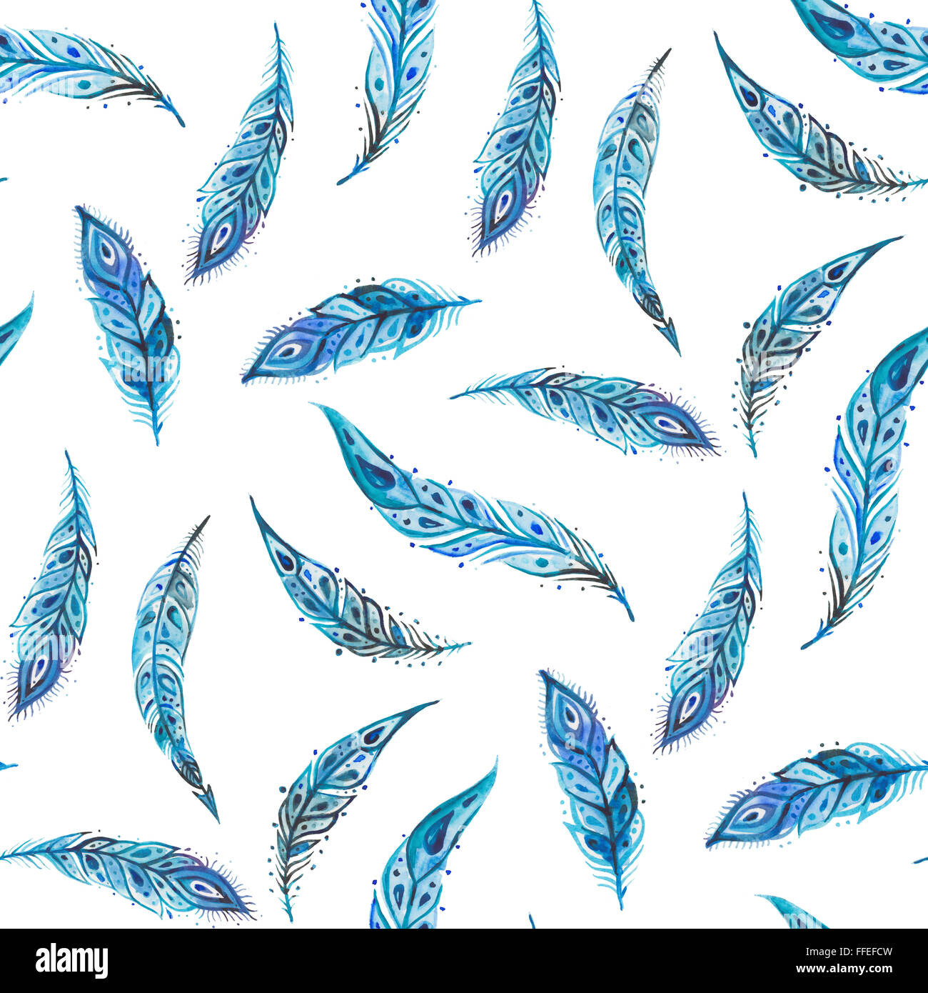 Watercolor feathers background Stock Photo - Alamy
