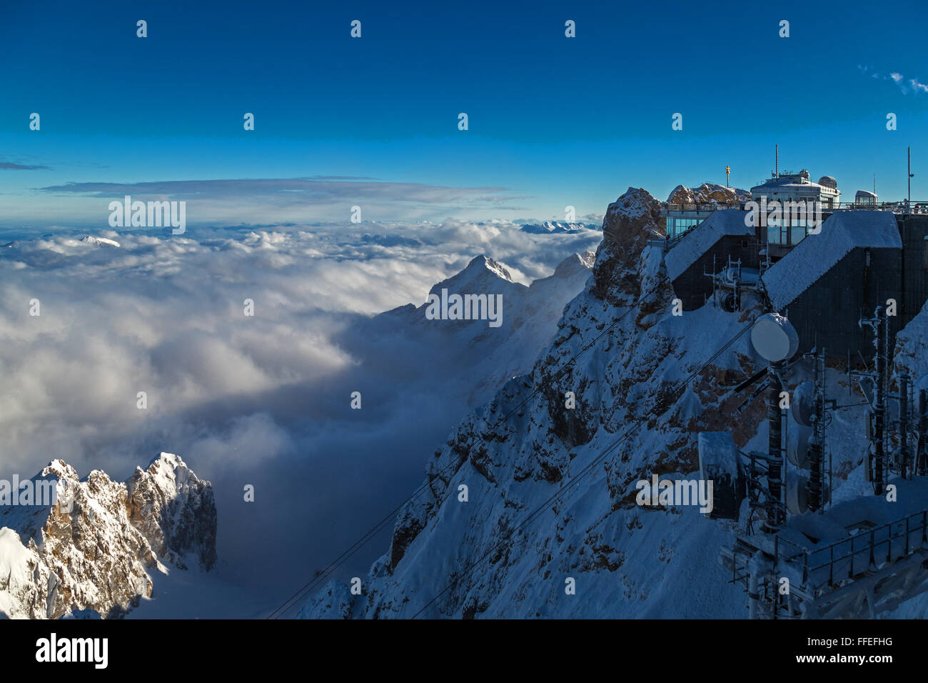 Zugspitze top of Germany Stock Photo