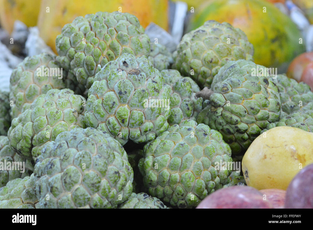 Mumbai, India - October 19, 2015 - Fruits and vegetables on indian market in Mumbai Stock Photo