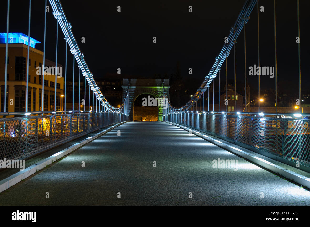 Old bridge at night in Aberdeen Scotland Stock Photo