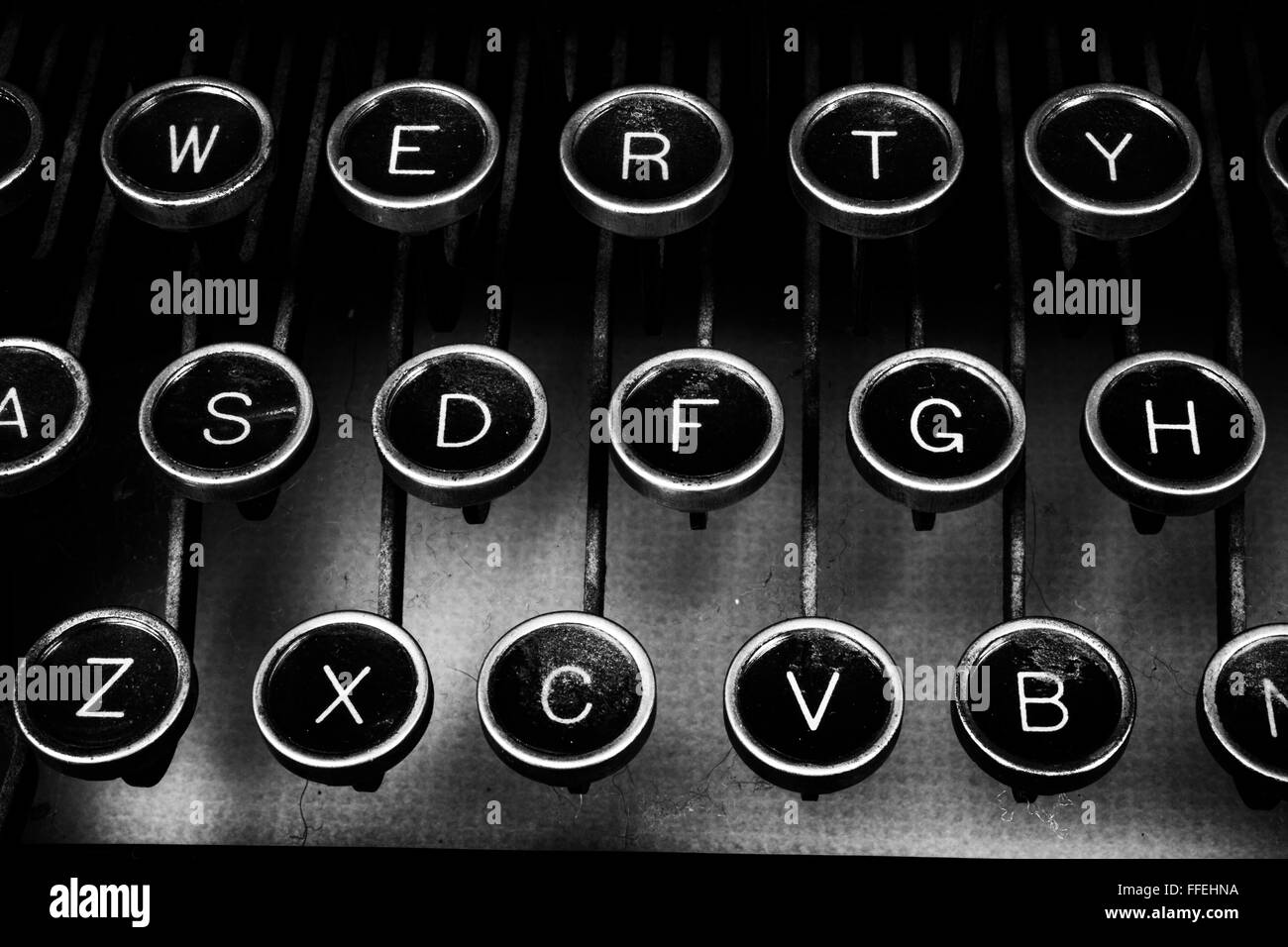 Antique Typewriter keys Stock Photo