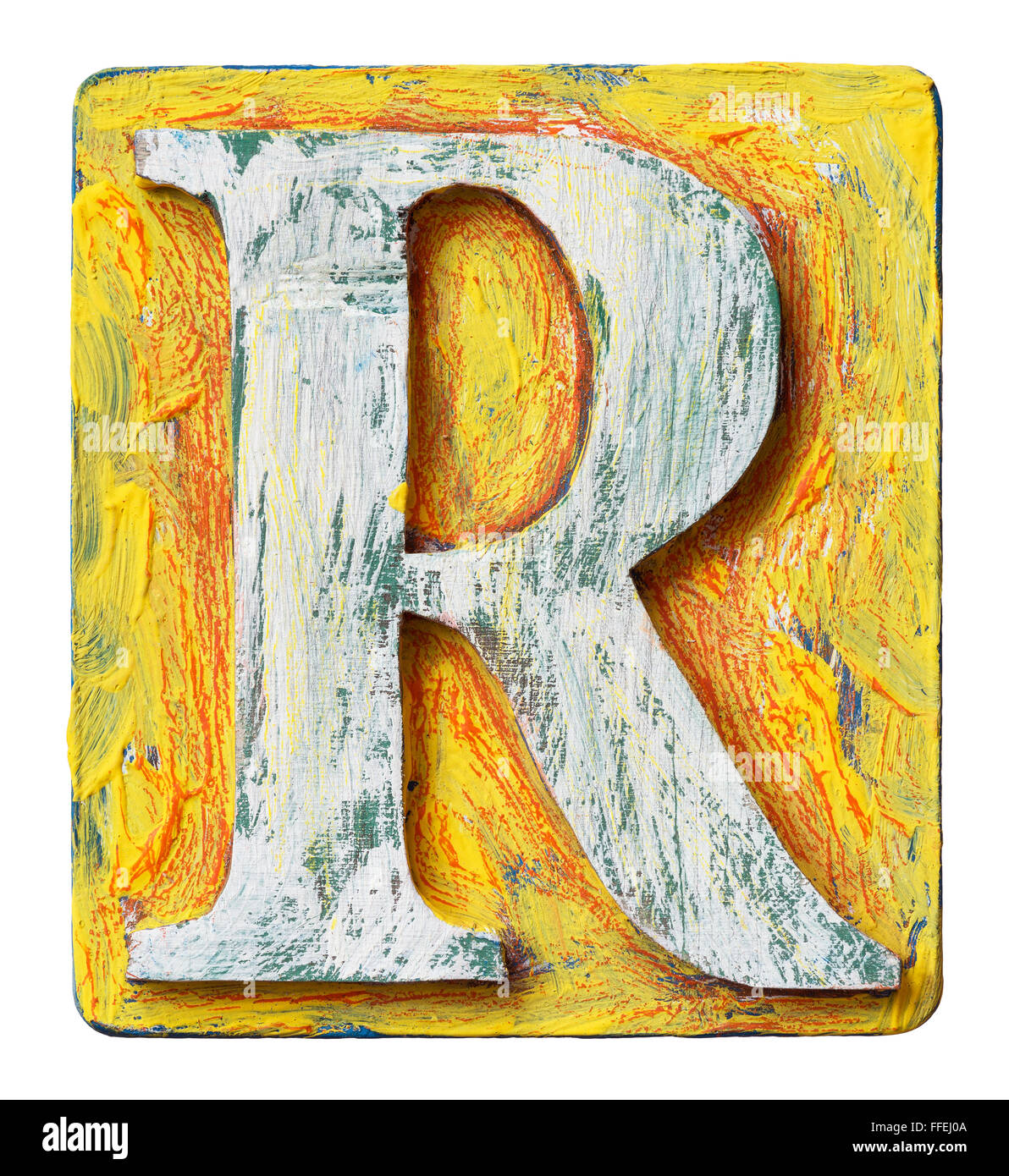 Wooden alphabet block, letter R Stock Photo Alamy