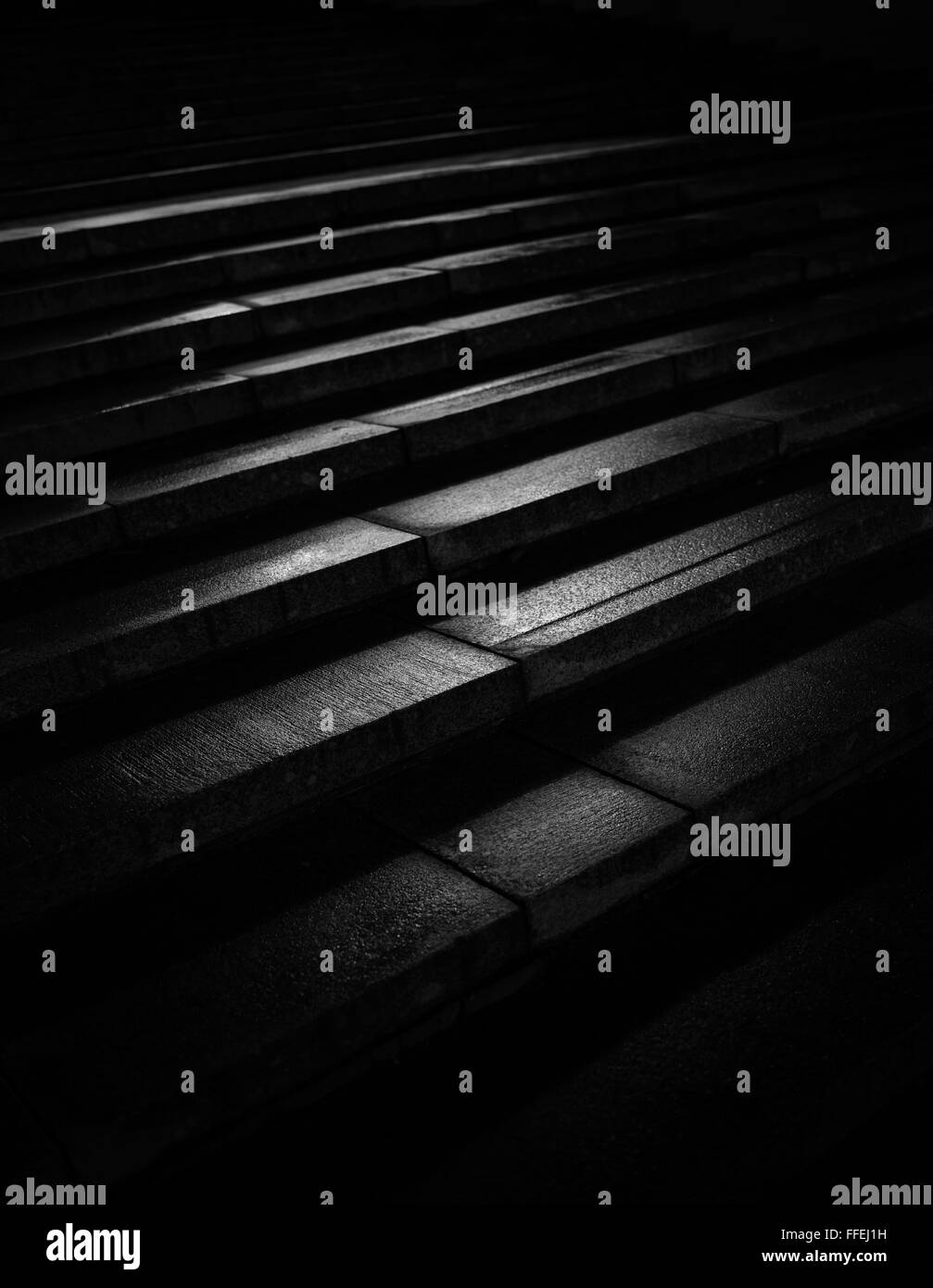 Abstract stair steps in the dark Stock Photo