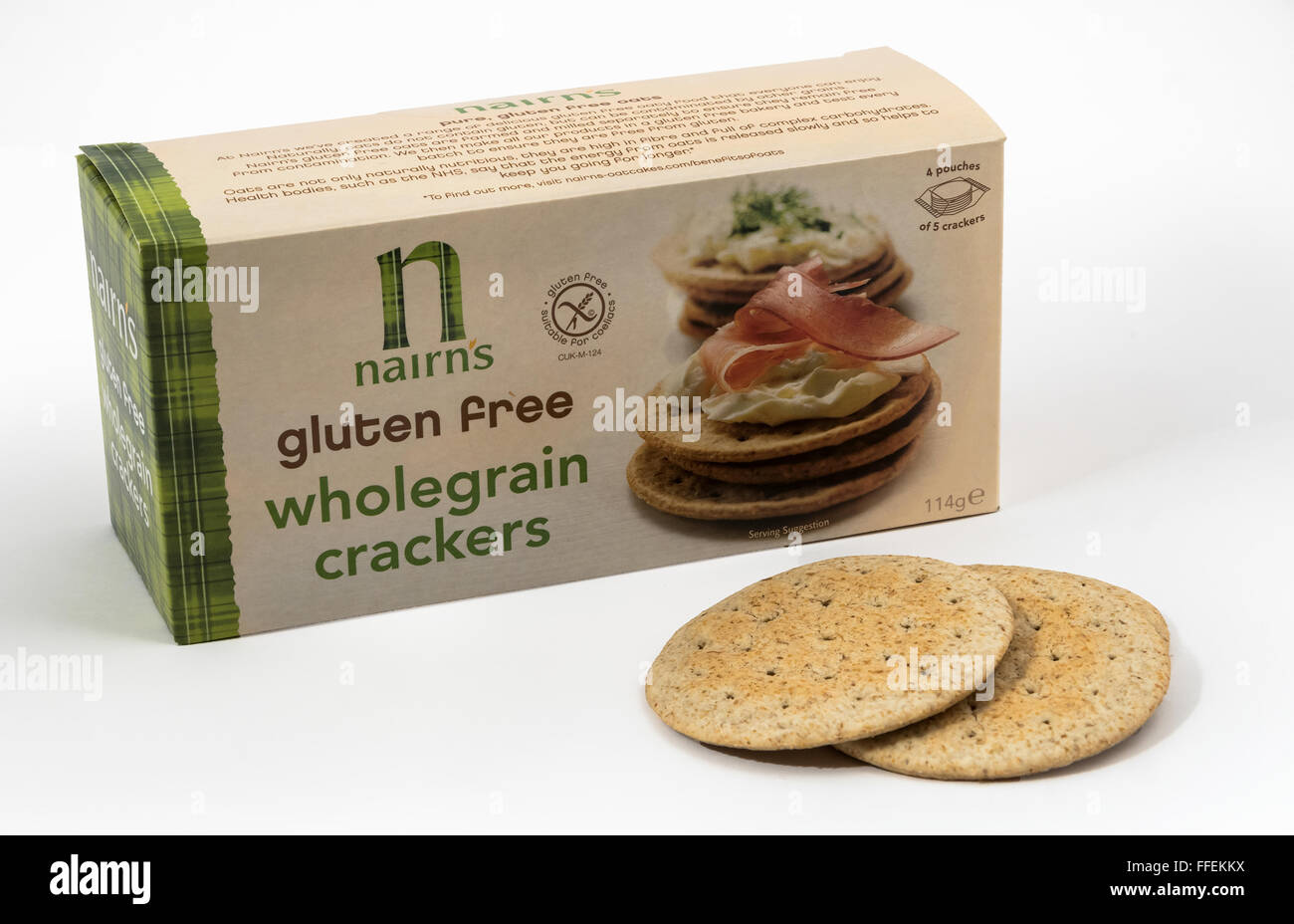 Nairn's gluten free wholegrain crackers Stock Photo