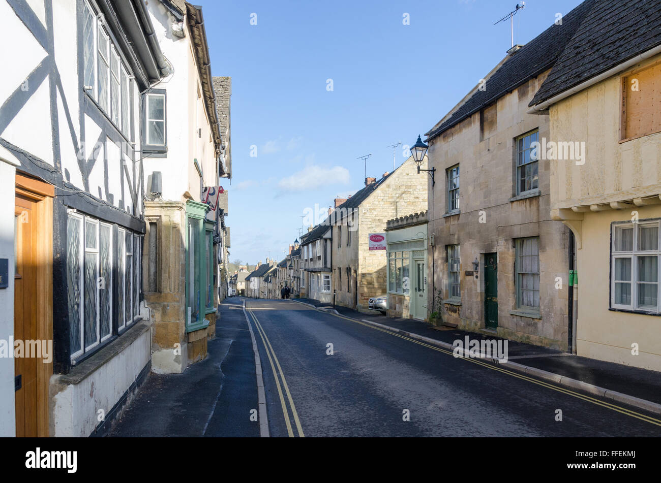 Old stone cottages in Hailes Street, Gloucestershire Stock