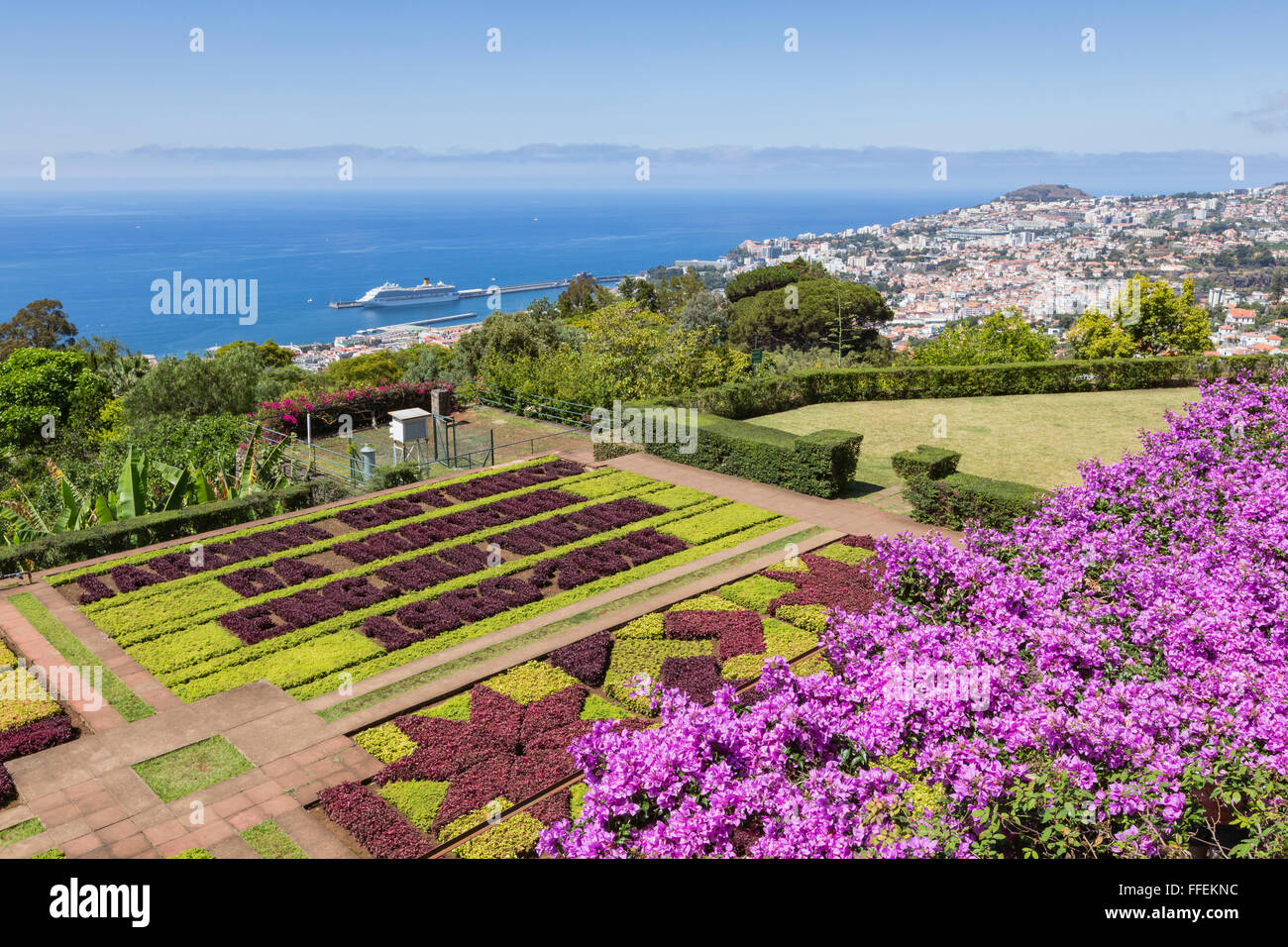 Famous Tropical Botanical Gardens in Funchal town, Madeira island