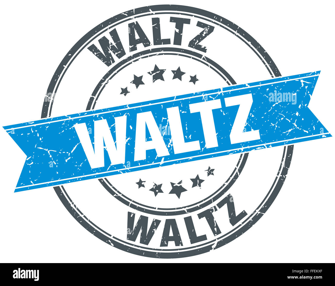 waltz blue round grunge vintage ribbon stamp Stock Photo - Alamy