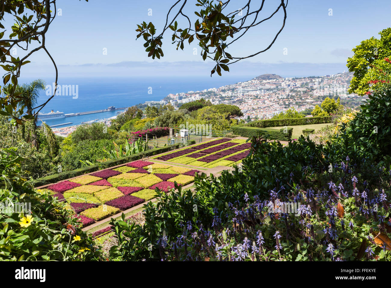 Famous Tropical Botanical Gardens in Funchal town, Madeira island