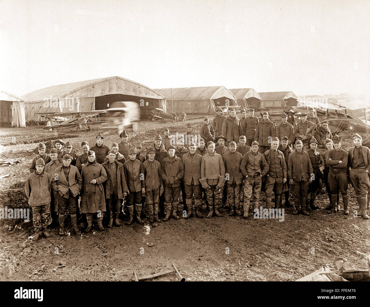 Personnel, 3d Motor Mechanics - 1st Air Depot.  Colombey, France, ca.  1918  This archival print is available in the following sizes:  8' x 10'   $15.95 w/ FREE SHIPPING 11' x 14' $23.95 w/ FREE SHIPPING 16' x 20' $59.95 w/ FREE SHIPPING 20' x 24' $99.95 w/ FREE SHIPPING  * The American Photoarchive watermark will not appear on your print. Stock Photo