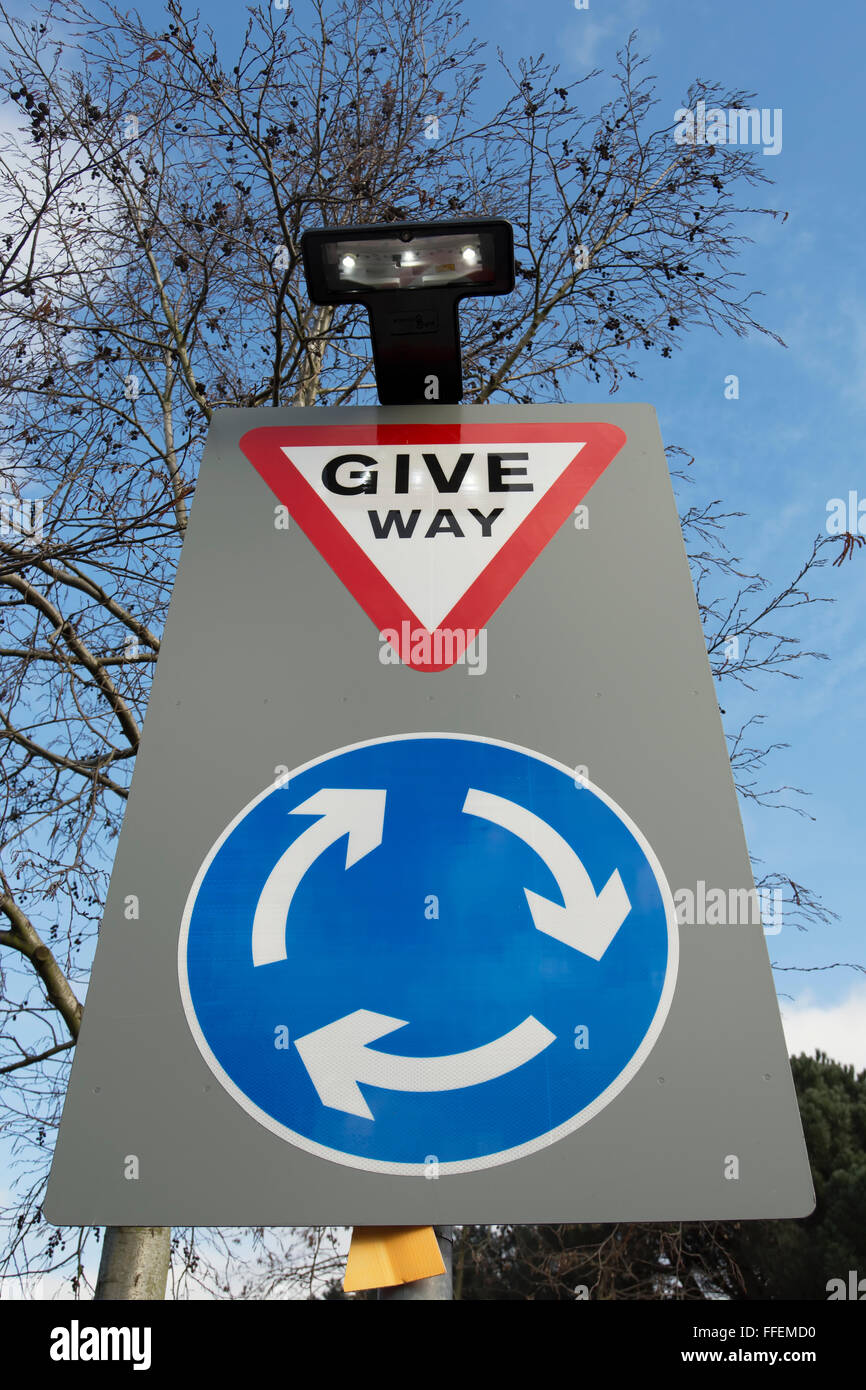 Roundabouts signs hires stock photography and images Alamy