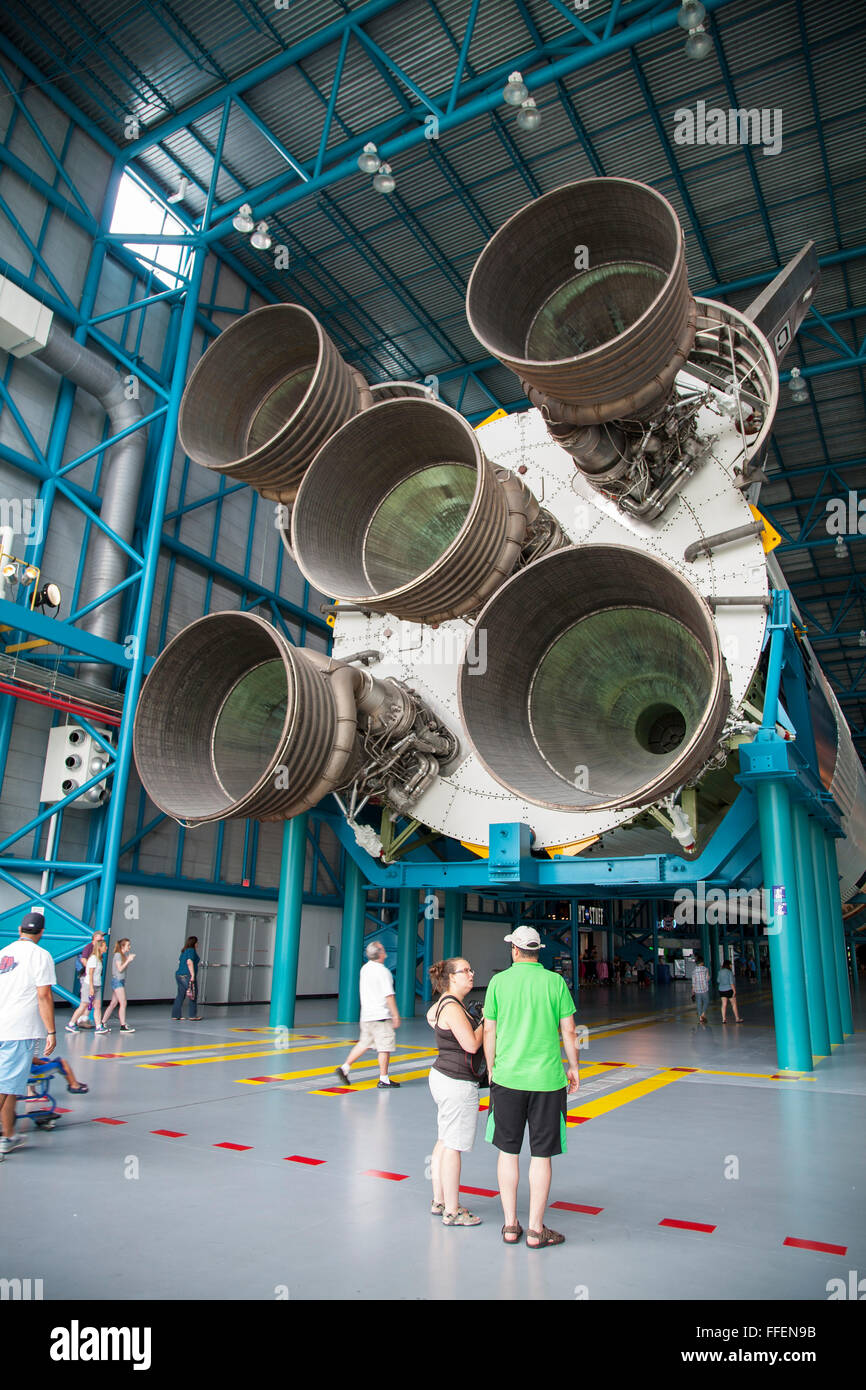 Saturn V Apollo rocket on display at NASA Kennedy Space Center, Florida