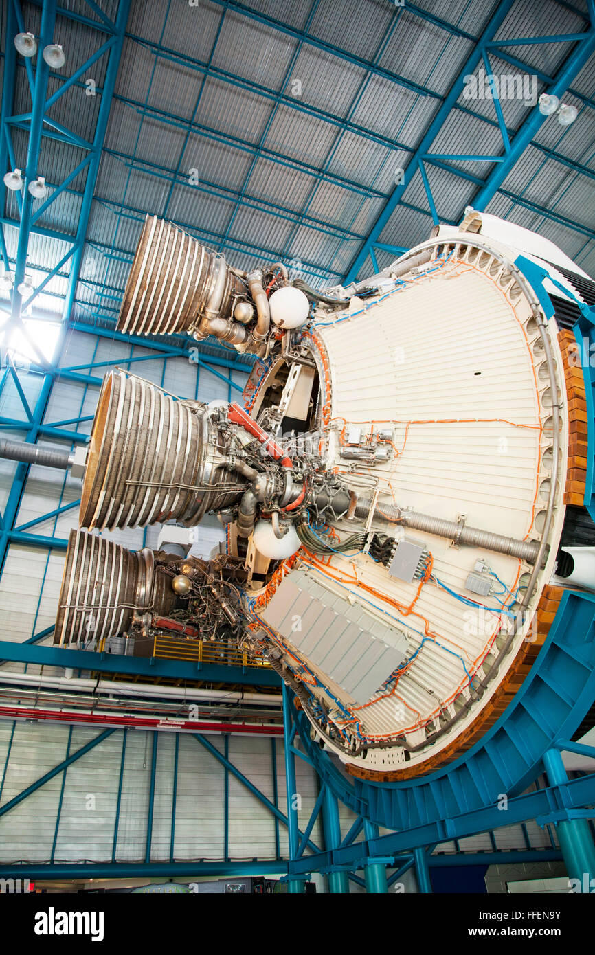 Saturn V Apollo rocket on display at NASA Kennedy Space Center, Florida, USA Stock Photo Alamy